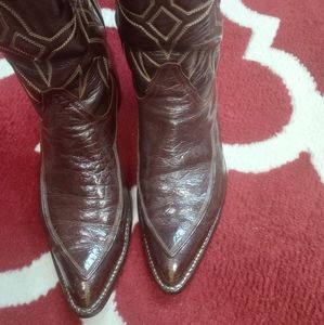Tony Lama Algonquin toe Caribou Cowboy boots 10 1/2 B